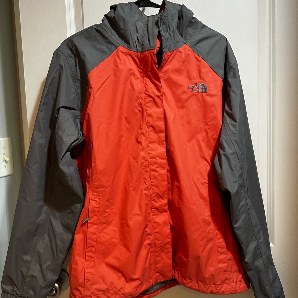 Women’s The North Face Fiery Red and Charcoal Rain Jacket